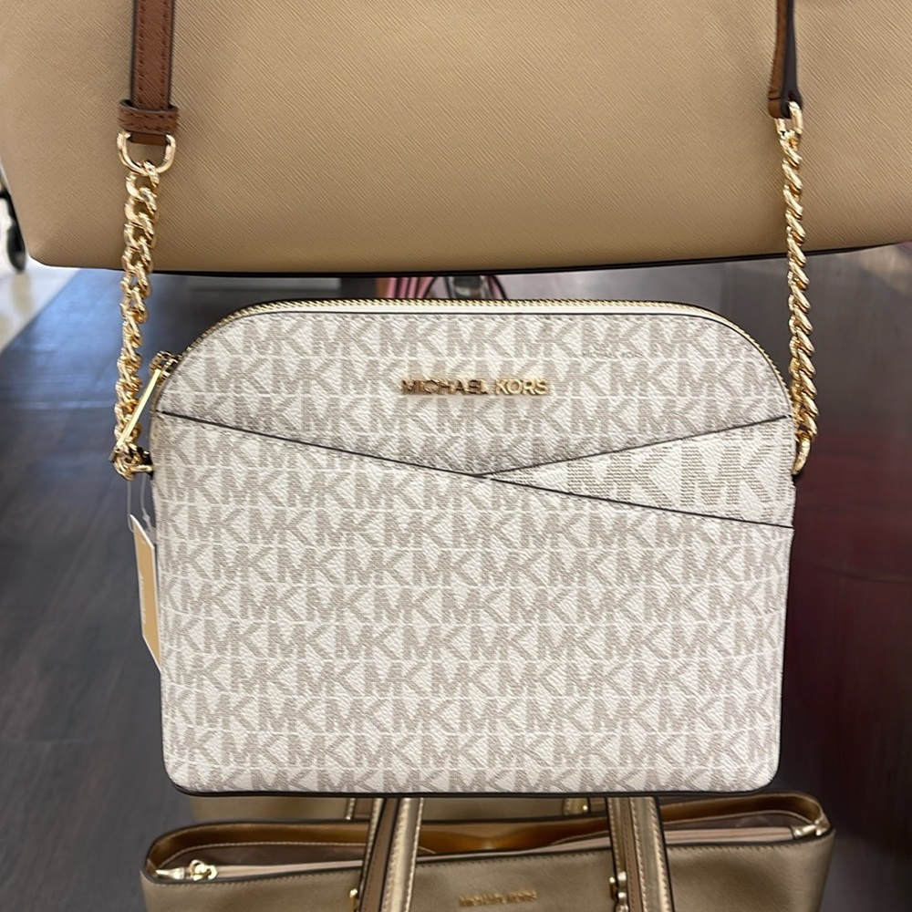 MICHAEL KORS Jet Set Medium Logo Dome Satchel Crossbody XCROSS XBODY
Vanilla - Picture 11 of 16